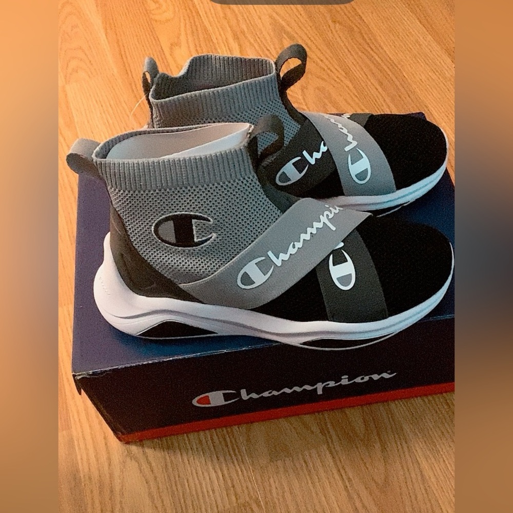 Champion Black and Gray Velcro Sneakers